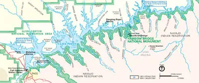 Map of the Rainbow Bridge National Monument