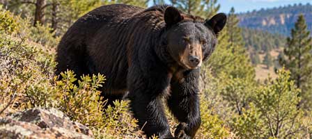 American black bear in the forested mountain habitat of Arizona