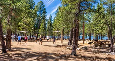 Goldwater Lake recreation area and forested shoreline near Prescott Arizona