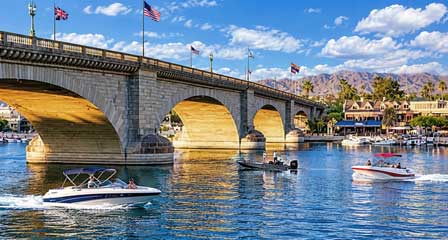 Historic London Bridge crossing Bridgewater Channel in Lake Havasu City Arizona