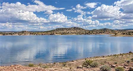 Lyman Lake State Park reservoir and high desert scenery in eastern Arizona