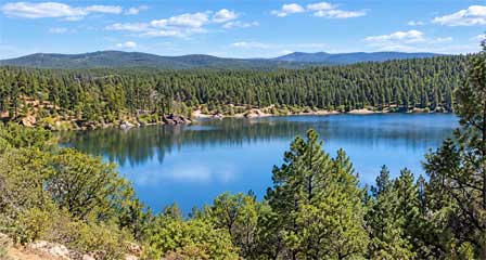 Lynx Lake surrounded by ponderosa pine forest near Prescott Arizona