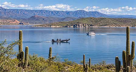 Roosevelt Lake Arizona viewed from State Route 188 in the Tonto Basin