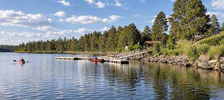Show Low Lake in the White Mountains Arizona with Ponderosa Pines