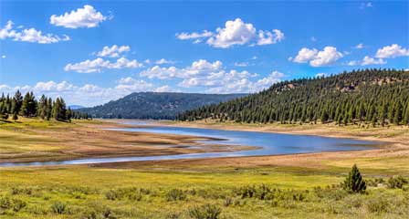 Upper Lake Mary near Flagstaff Arizona during low water conditions