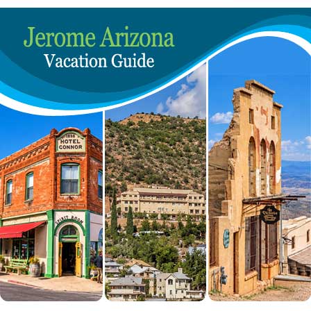 Historic hillside town of Jerome Arizona overlooking the Verde Valley