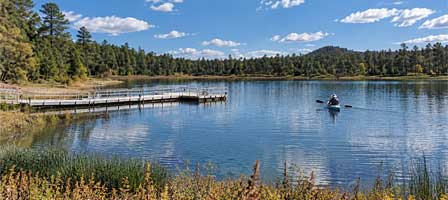 Kayaking on Woodland Lake in Pinetop-Lakeside Arizona