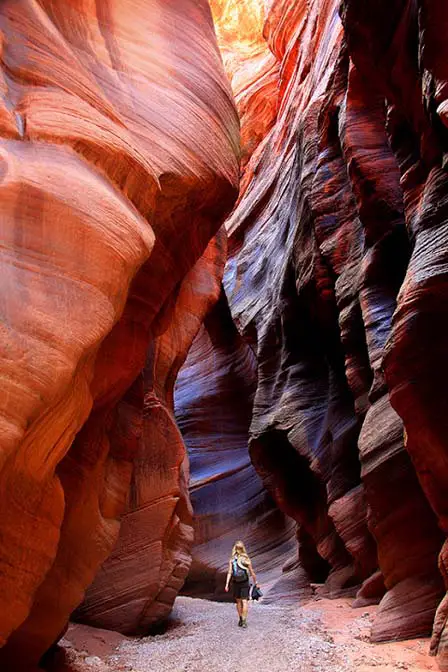 Hiking in Buckskin Gulch