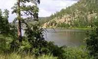Chevelon Canyon Lake in Arizona with scenic canyons and trout fishing on the Mogollon Rim