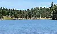 Hawley Lake near Pinetop-Lakeside surrounded by forest in Arizona's White Mountains