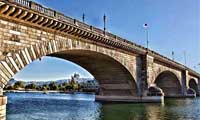 Lake Havasu home of the Historic London Bridge spanning Bridgewater Channel at Lake Havasu City Arizona