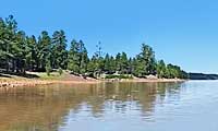 Lower Lake Mary near Flagstaff Arizona surrounded by high-country grasslands and forest