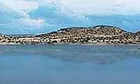 Lyman Lake reservoir at Lyman Lake State Park and high desert scenery in eastern Arizona