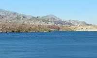 Lake Mohave surrounded by desert mountains near Bullhead City Arizona