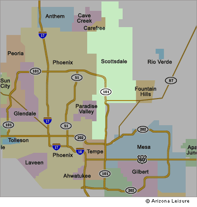 map of scottsdale az Scottsdale Area Map