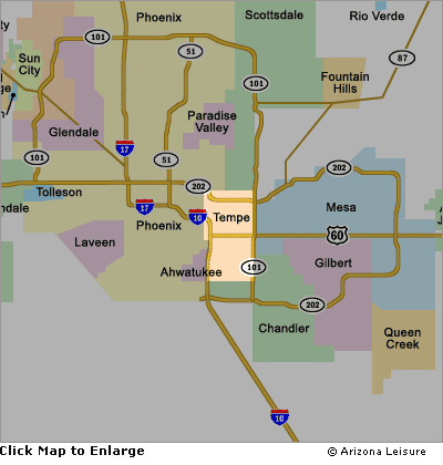 map of tempe arizona Tempe Area Map And Surrounding Cities map of tempe arizona