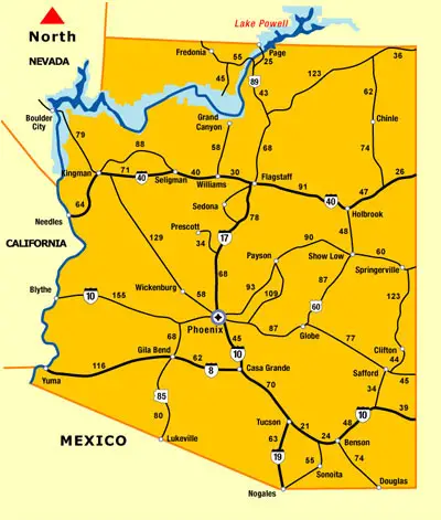 California Driving Distances Chart