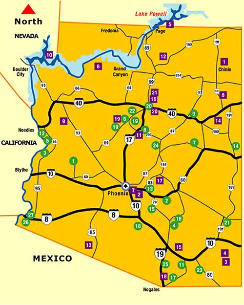 State Parks Arizona Map Islands With Names