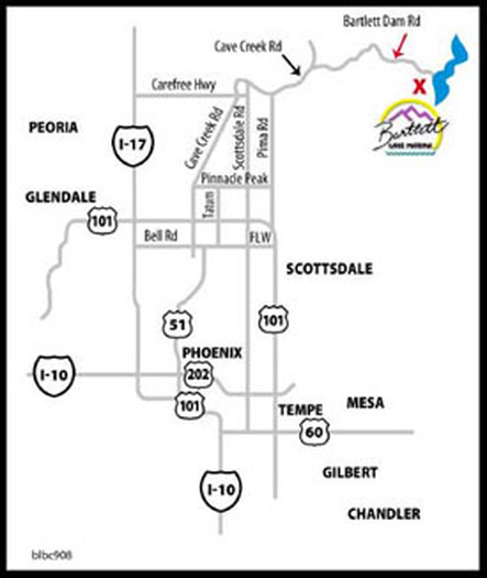 Map Directions to Bartlett Lake.