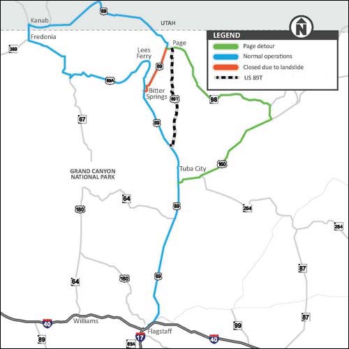 Map to Page, AZ and Lake Powell