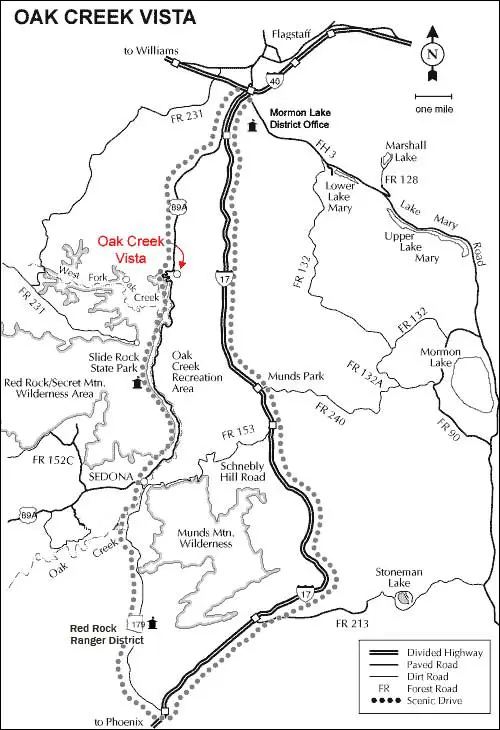 Oak Creek Canyon Map