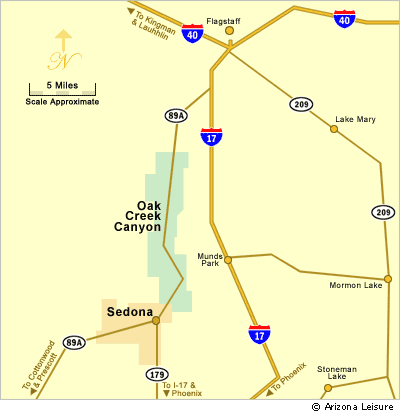 Sedona & Oak Creek Canyon Area Map
