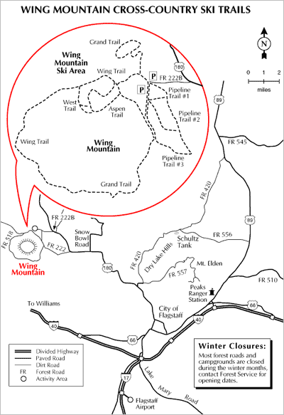 Map of Wing Mountain Snow Play Area