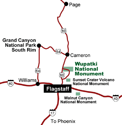 Wupatki Ruins Vicinity Map