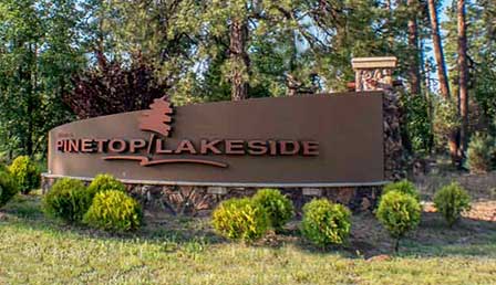 Pinetop-Lakeside Arizona in the White Mountains with tall pines and mountain scenery