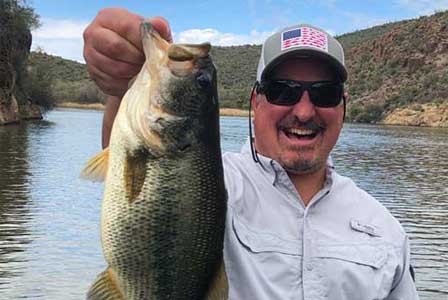 Largemouth bass caught at Saguaro Lake Arizona